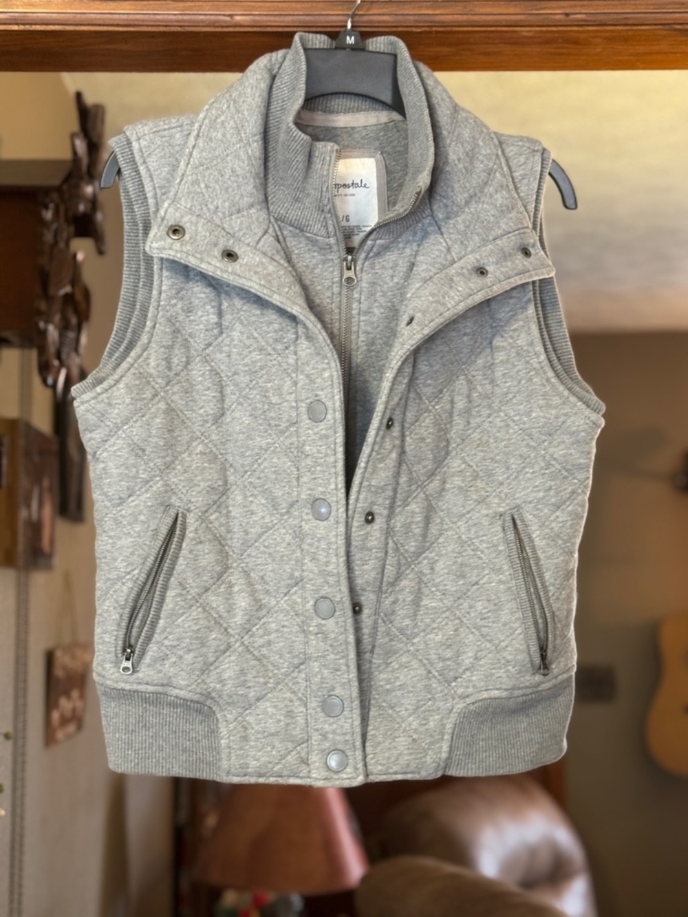 Aeropostale Light Heather Gray Zip-Up Sweatshirt